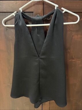 Express Black V-Front Top (super cute back detail).